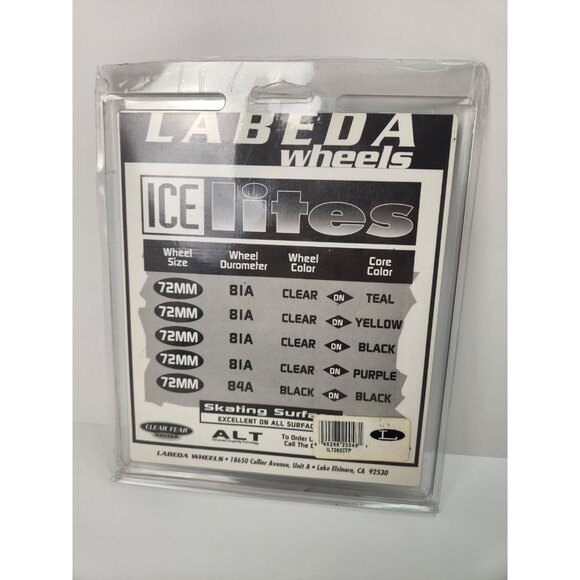 Labeda Inline Skates Wheel Icelites 72MM 81A Clear Teal Fear ALT Replacement Set - Picture 4 of 6